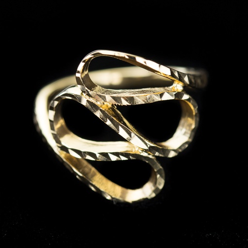 Openbewerkte ring van glinsterend verguld zilver
