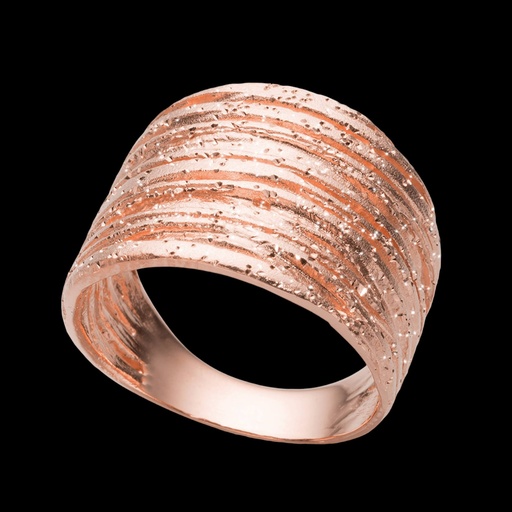 Schitterende en gestreepte rosé ring