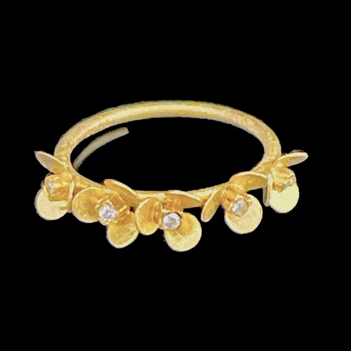 [ORI1022002] Verfijnde gouden ring van 18kt met enkele diamanten