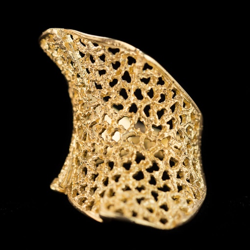 [PRE0617001_G] Verfijnde gouden ring, gediamanteerd met gaatjes 18Kt