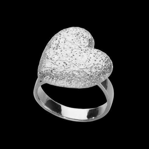 Zilveren hartjes ring, one size