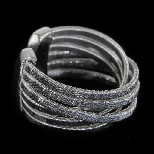 Zilveren meerdradige open ring