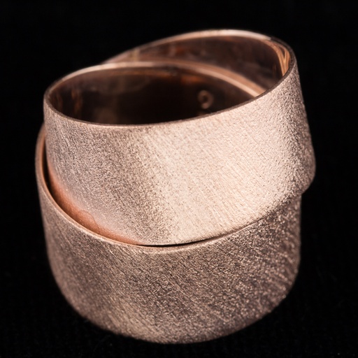 Rosé strakke ring met 2 rijen